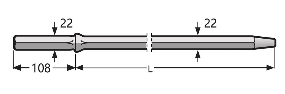 China Manufacturer Factory Price Sandvik Atlas Copco Epiroc Hex22 Hex25 Hexagon 108/159mm Shank 7/11/12 Degree Taper Tapered Conical Integral Rock Drill Rod