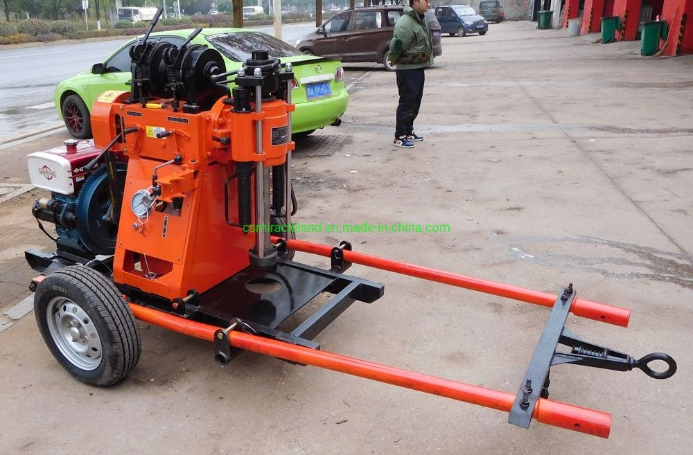 Portable Wheel Trailer Mounted Hydraulic Spt Soil Testing Investigation/Geotechnical Exploration/Water Well Drill Diamond Core Drilling Rig (GY-150T)